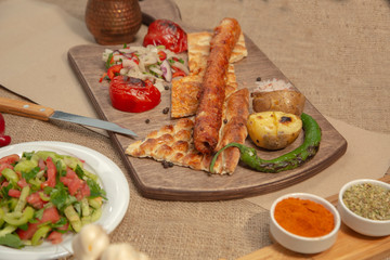 Adana kebab, barbecue, beef, kebab stock photo