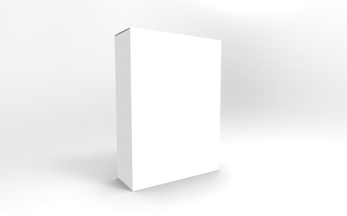 White Blank Product Package Box. Realistic 3D Mock up design. Container, Packaging Template on white background.