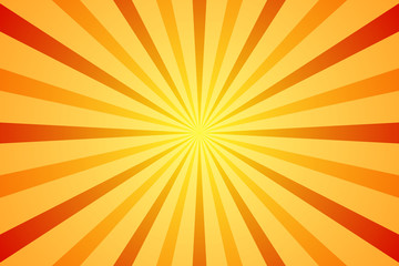 Orange Sunburst Pattern Background. Rays. Radial. Summer Banner. Vector Illustration