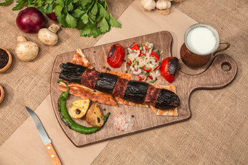 Eggplant kebab stock photo