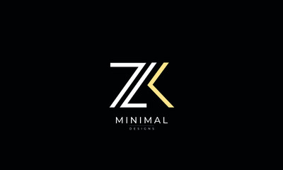 Alphabet letter icon logo ZK