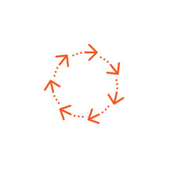 Circle made of arrows burron. refresh or repeat icon