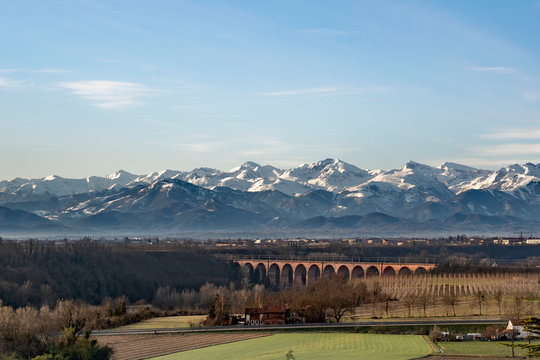 Train bridge near Fossano in Piedmont