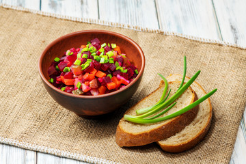 Beets, Carrots, Turnips, Pickles and Onion Salad Known as Vinaigrette