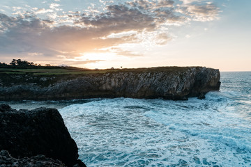 Cliffs at bufones of Pria in the Cantabrian Sea, Asturias