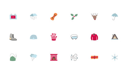 bundle of winter set icons