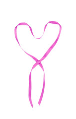 ribbon heart isolated on white background