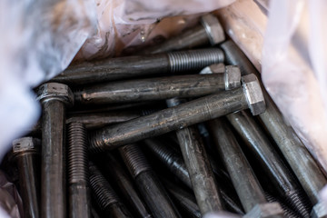 the mounting bolts for railway sleepers