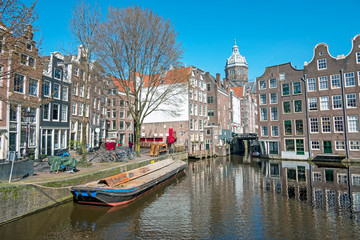 Fototapeta na wymiar City scenic from Amsterdam with the in the Netherlands