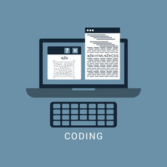 Programming and coding concept. Code on the screen laptop.
