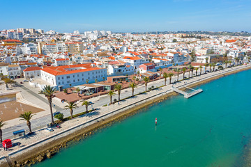 Aerial from the city Lagos in the Algarve Portugal