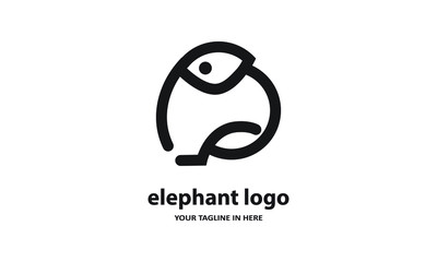 The concept of modern Simple elephant logo design is easy to remember	