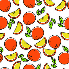 seamless vector pattern. fruit orange