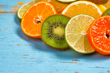Fruity juicy backdrop with citruses 