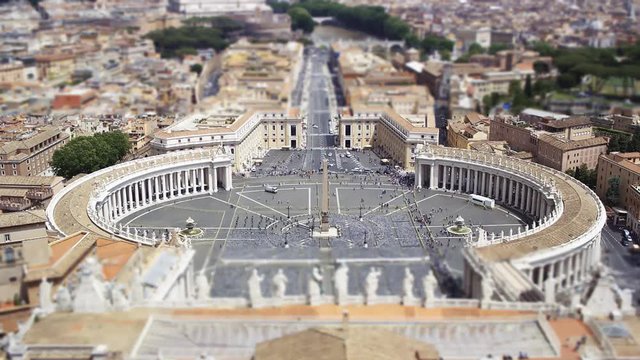 Tilt shift aerial time lapse from Vatican, Rome, Italy