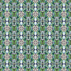 Watercolor Surface Mosaic.  Teal, Green, Mint 