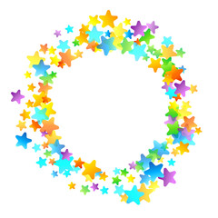 Rainbow Festive Confetti. Carnival Star Falling.