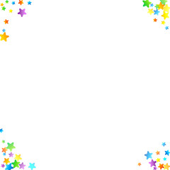 Rainbow Festive Confetti. Carnival Star Falling.