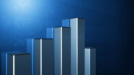 Business Economy Data Graph finance Chart Bar Growth Success 3D illustration background