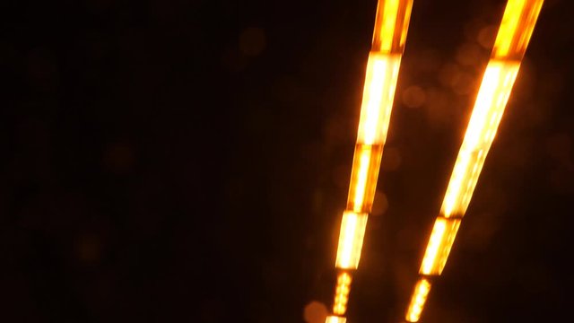Abstract lights while driving through a highway tunnel