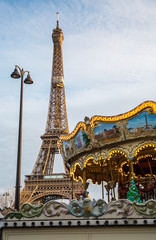 View on the famous paris eiffel tower .