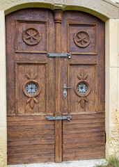 Wooden rustic antique aged brown gate door