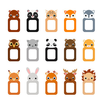 Cute set of animal frames for children.
