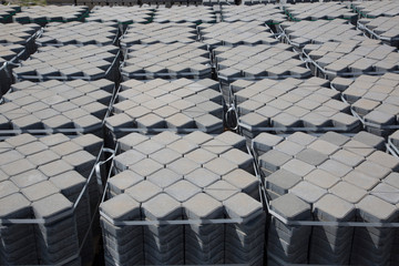 paving stone factory stock photo