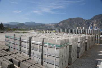 paving stone factory stock photo