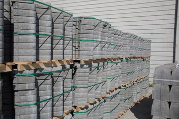 paving stone factory stock photo