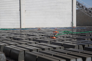 paving stone factory stock photo