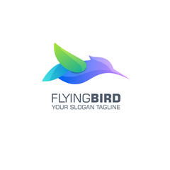Fototapeta na wymiar Colorful Bird Logo Design. Origami Flying Bird Logo Design for a Business Company.