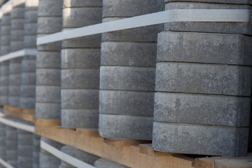 paving stone factory stock photo