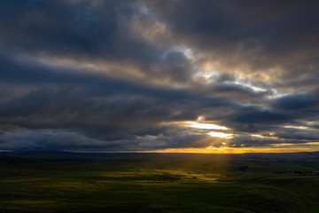 Sunrise above gordale scar, malham, north yorkshire