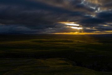 Sunrise above gordale scar, malham, north yorkshire