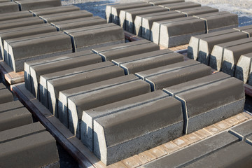 paving stone factory stock photo