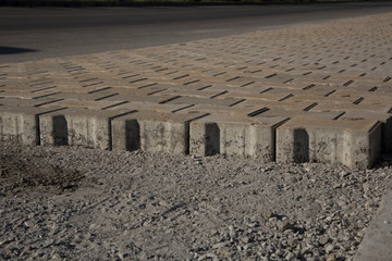 paving stone factory stock photo