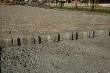 paving stone factory stock photo