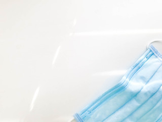 Doctor mask, corona virus protection concept isolated on white background. Breathing medical respiratory mask. Coronavirus, hospital or pollution protect face masking.