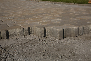 paving stone factory stock photo