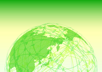 緑色のグローバルネットワークサイバーコミュニケーションITイメージ背景