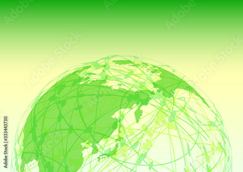 緑色のグローバルネットワークサイバーコミュニケーションitイメージ背景 Wall Mural Rrice