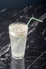 mineral water with lemon