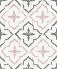 Vector seamless pattern design with ikat ornaments