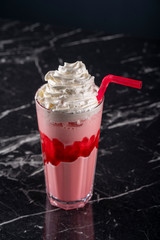 Strawberry smoothie stock photo