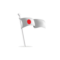 Realistic flag on white background. Japan. Vector illustration