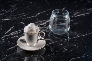 con panna  on stone background stock photo stock photo