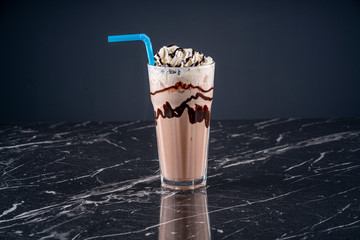 chocolate milkshake stock photo