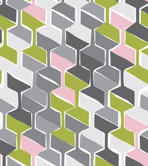 Vector seamless pattern with hexagonal woven shapes