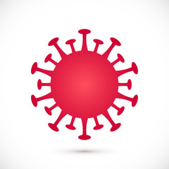 Coronavirus icon, 2019-nCoV symbol. Pandemic medical caution. China Wuhan corona virus symbol isolated on white background. Vector illustration